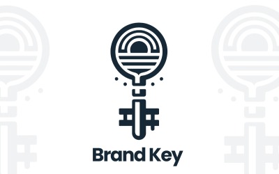 Logotipo de vetor moderno chave da marca