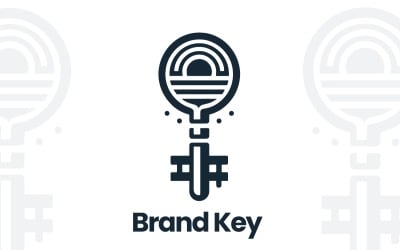 Logotipo vectorial moderno clave de marca