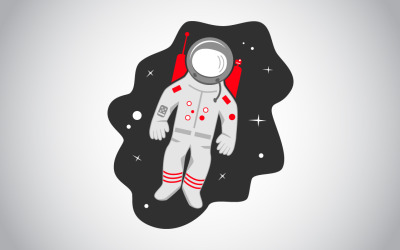 Modèle d&amp;#39;illustration vectorielle d&amp;#39;astronaute dans l&amp;#39;espace