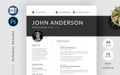 Resume Template, A4 Resume, Word Resume