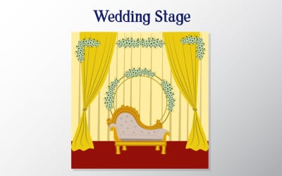 Svatba Manželství fáze nastavení dekorace ilustrace šablony