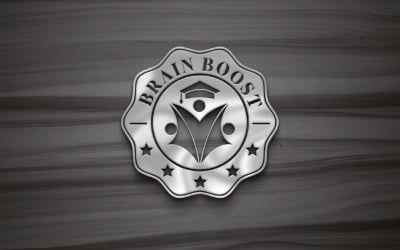 Szablon logo Brain Boost dla usług edukacyjnych