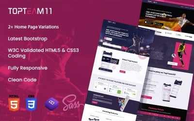 TopTeam11 | Informative HTML-Vorlage für Fantasy-Apps
