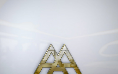Um modelo de logotipo de letra de montanha
