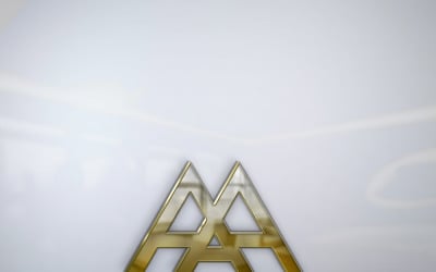 Un modello di logo con lettera di montagna