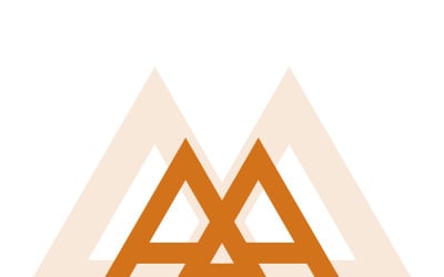 Una plantilla de logotipo de letra de montaña