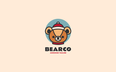 Logotipo de desenho animado da mascote do urso 7