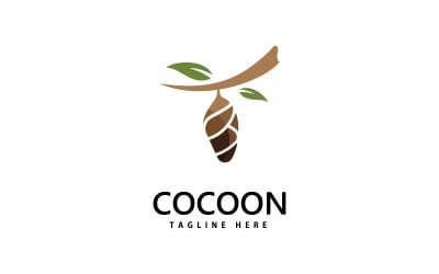 Cocoon logotyp vektor ikon illustration mall design V2