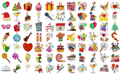 Feiern Sie Freude: Sammlung von Geburtstagsillustrationen - SVG-Format