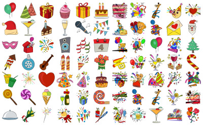 Festeggia la gioia: raccolta di illustrazioni di compleanno - formato SVG