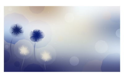 花卉背景 14400x8100px 蓝色配色方案