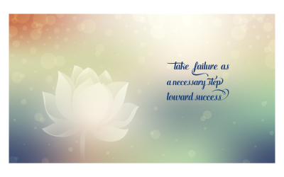 Inspirational Backgrounds 14400x8100px With Lotus In Light And Quote About Failure