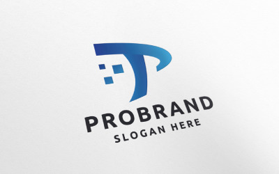 Logo della lettera P del marchio professionale