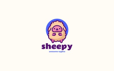 Logo kreskówki maskotki owcy 3