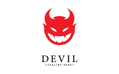 Modelo de ícone de vetor de logotipo Red Devil V