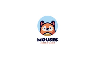 Logo kreskówki maskotki myszy 3