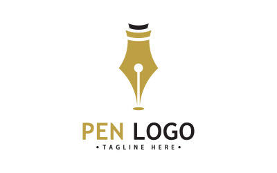 Шаблон значка логотипа ручки. Личность писателя компании V3
