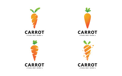 Plantilla de diseño vectorial de icono de logotipo de zanahoria V9