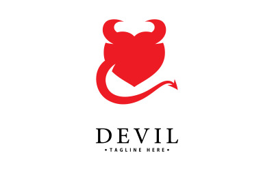 Plantilla de icono vectorial del logotipo del Diablo Rojo V 2