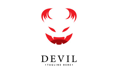Plantilla de icono vectorial del logotipo del Diablo Rojo V 3