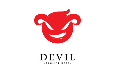 Plantilla de icono vectorial del logotipo del Diablo Rojo V 4