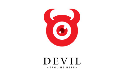 Plantilla de icono vectorial del logotipo del Diablo Rojo V 5