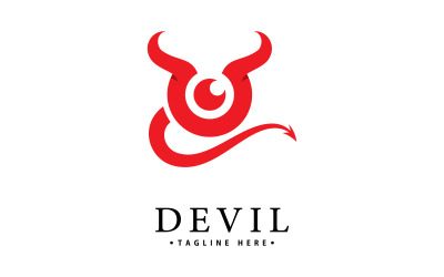 Plantilla de icono vectorial del logotipo del Diablo Rojo V 6