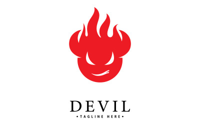Plantilla de icono vectorial del logotipo del Diablo Rojo V 7