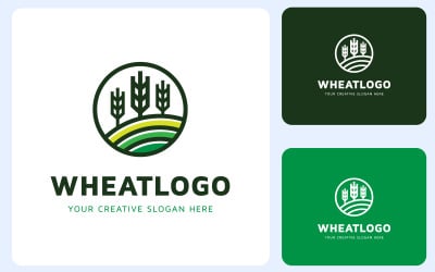 Шаблон креативного логотипа пшеницы «БЕСПЛАТНО»