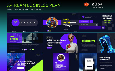 Xtream affärsplan PowerPoint presentationsmall