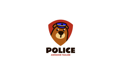 Ayı polis maskotu karikatür logosu