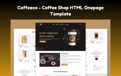 Coffeeco – Koffieshop HTML-sjabloon voor één pagina