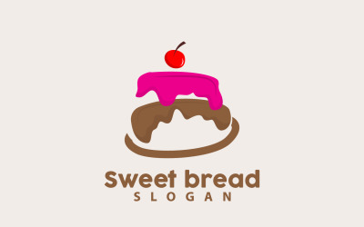 Design de loja de padaria com logotipo de pão doceV8