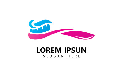 Diş macunu logosu simge vektör şablonu illüstrasyon tasarımı V1 ile diş fırçası