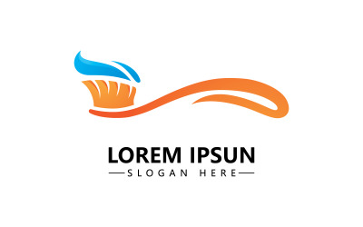 Diş macunu logosu simge vektör şablonu illüstrasyon tasarımı V3 ile diş fırçası