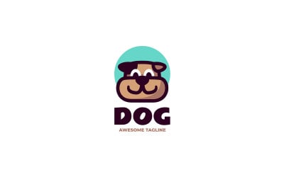 Einfaches Hundemaskottchen-Logo-Vorlage 3