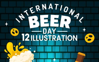 12 Día Internacional de la Cerveza Ilustración