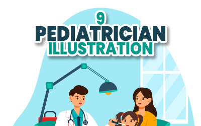 9 Kinderarzt-Vektor-Illustration