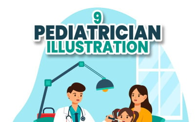 9 Pediatrician Vector Illustration