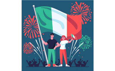 Ilustración orgánica de Festa Della Repubblica
