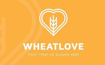 Liefde Tarwe Logo Ontwerpsjabloon GRATIS