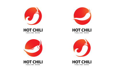 Baharatlı Chili logo simge vektör Red Pepper logo şablonu V18