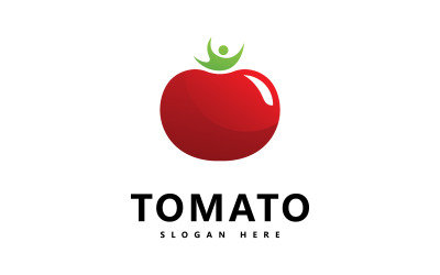 Design de ilustração de ícone vetorial de logotipo de tomate V6