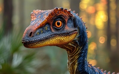 Fotografia realista do dinossauro Deinonychus 1