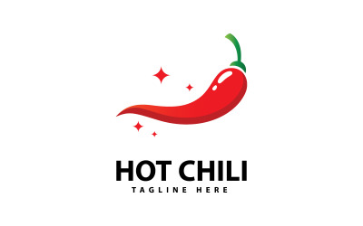Ikona logo pikantnego chili wektor szablon logo czerwonej papryki V3