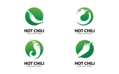 Ikona logo pikantnego chili wektor szablon logo czerwonej papryki V