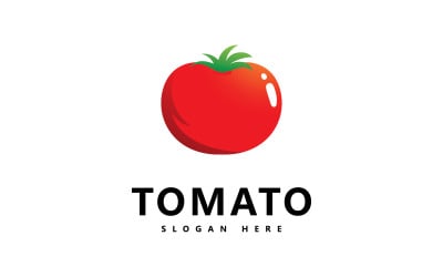 Design de ilustração de ícone vetorial de logotipo de tomate V7
