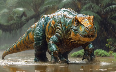 Iguanodon Dinosaurus realistische fotografie 4.