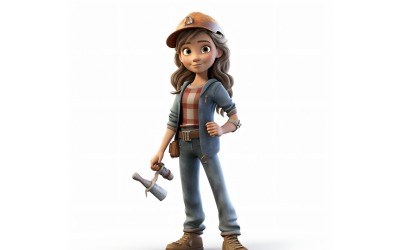 Model 3D pixar Postać Dziecko Dziewczyna z odpowiednim otoczeniem 13