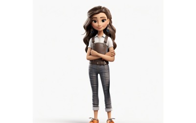 3D-персонаж Pixar Девочка-девочка в соответствующей среде 14